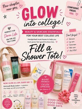 Dorm Life On-The-Go Self-Care Filled Shower Tote